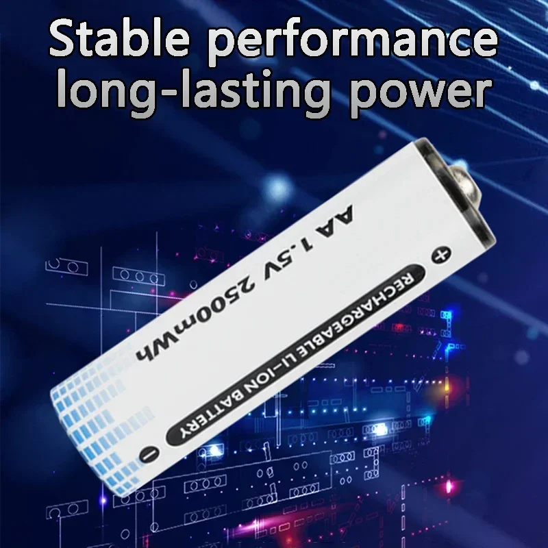 PURFIELD 1,5 V AA 2500mWh USB No 5 batería recargable de iones de litio para Control remoto ratón pequeño ventilador baterías de juguete eléctrico + Cable