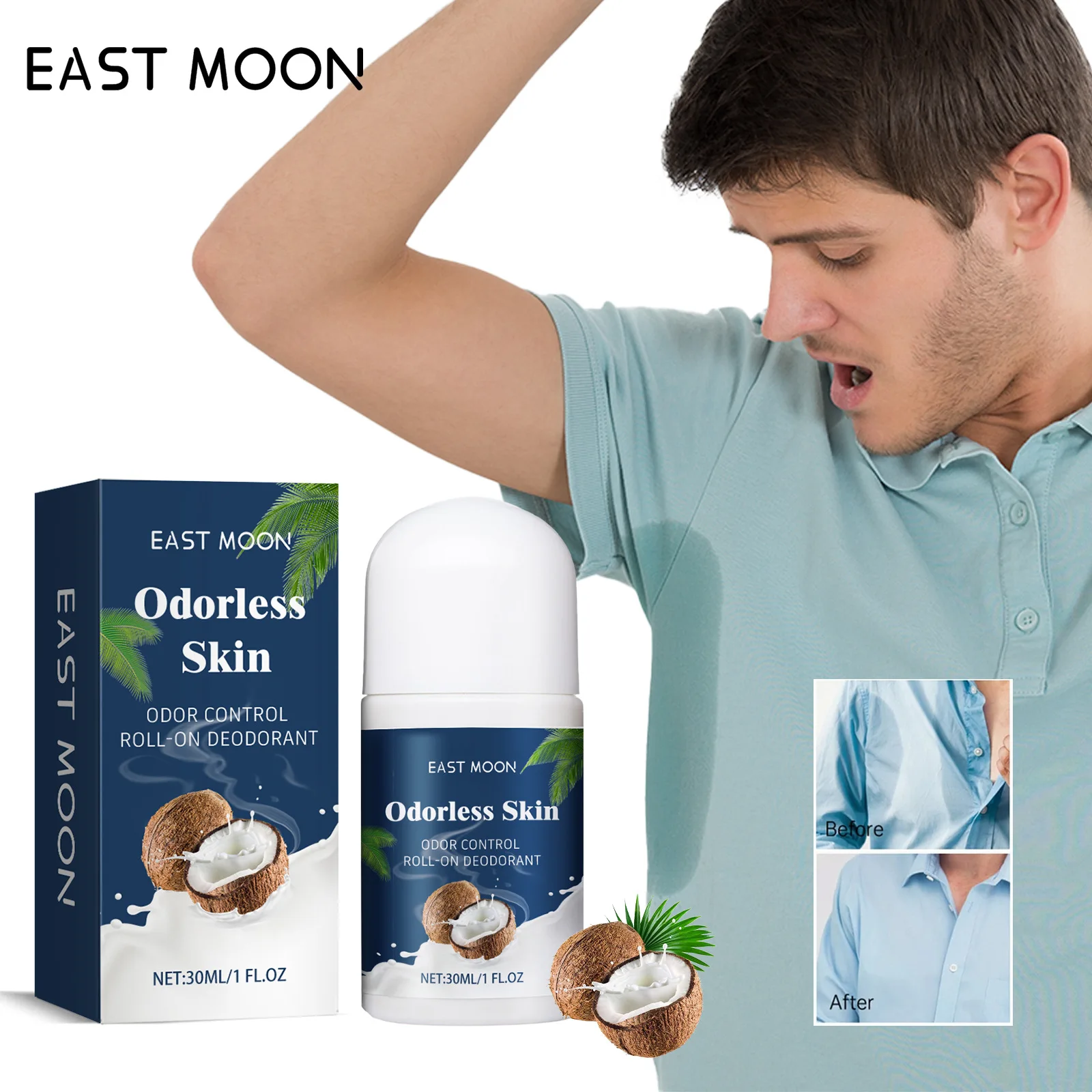 Deodorant For Men Antiperspirant Roll-On Long-Lasting Fragrance Reduce Sweating Underarm Odor Removal Portable Deodorant Stick