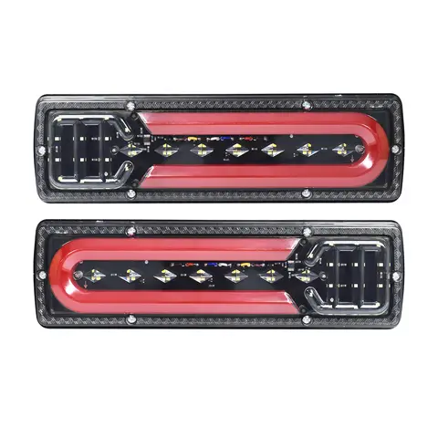 2Pcs LED Taillights Turn Signals Brake Lights and Reversing Lights Suitable for Trucks Buses Tractors Lorries Pickups and RVs