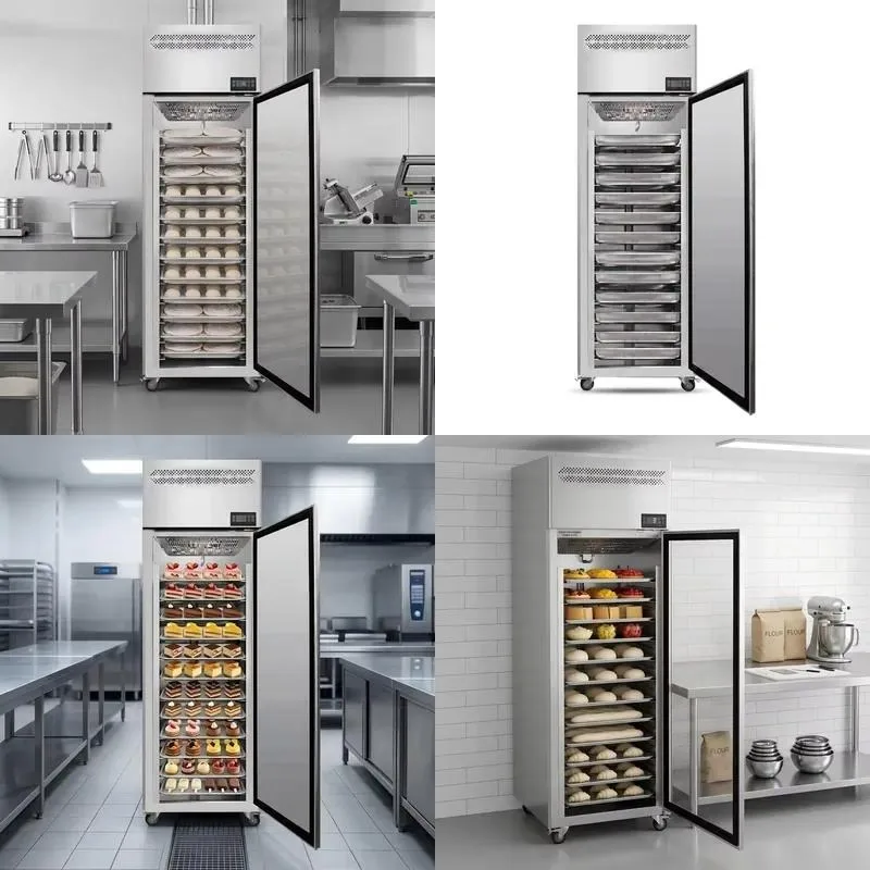 Commercial Flat Bottom Refrigerator Stainless Steel Vertical Refrigerator with Fan Cooling for Bakery and Restaurant Food