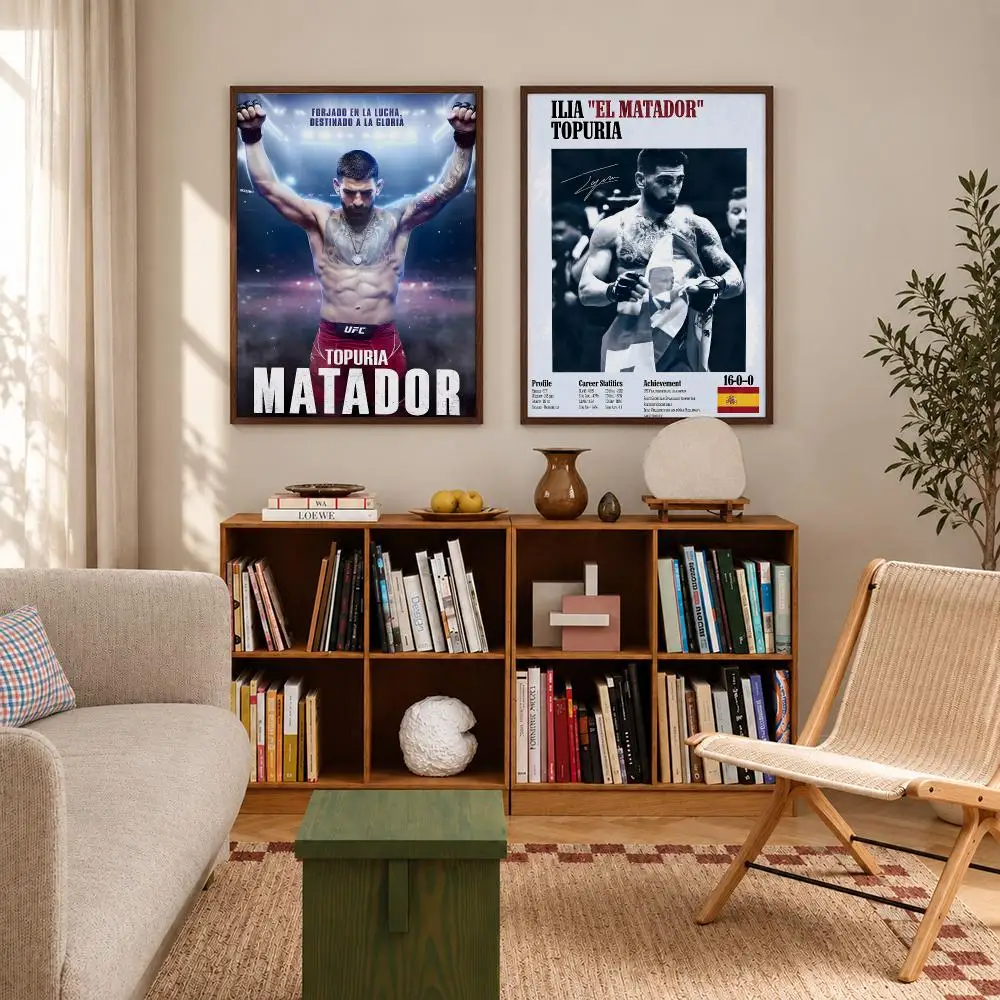 Elite Georgian Spanish MMA Fighter Ilia Topuria Poster Self‑Adhesive Waterproof Wall Art Home Decor
