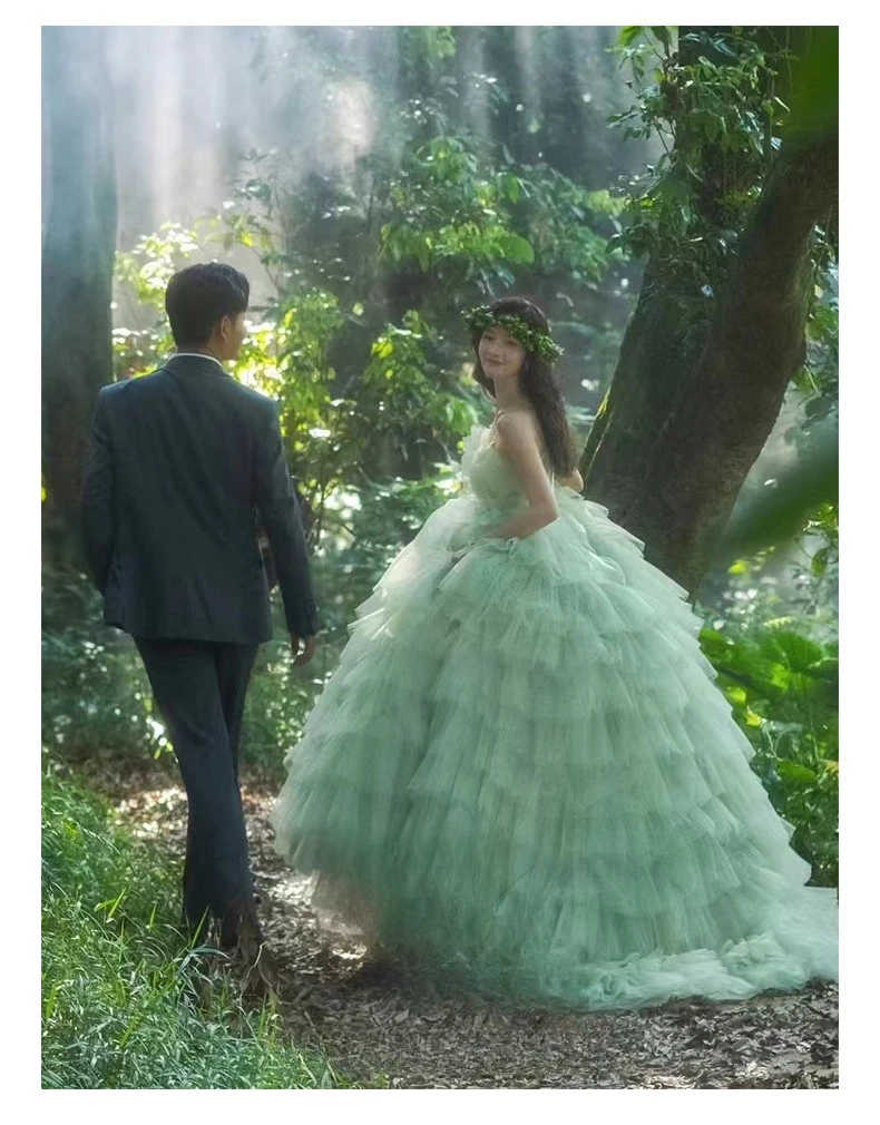 Vestidos de casamento femininos personalizados, vestido de baile, alças espaguete, tule, princesa, moda formal, festa, vestido de noite 2025