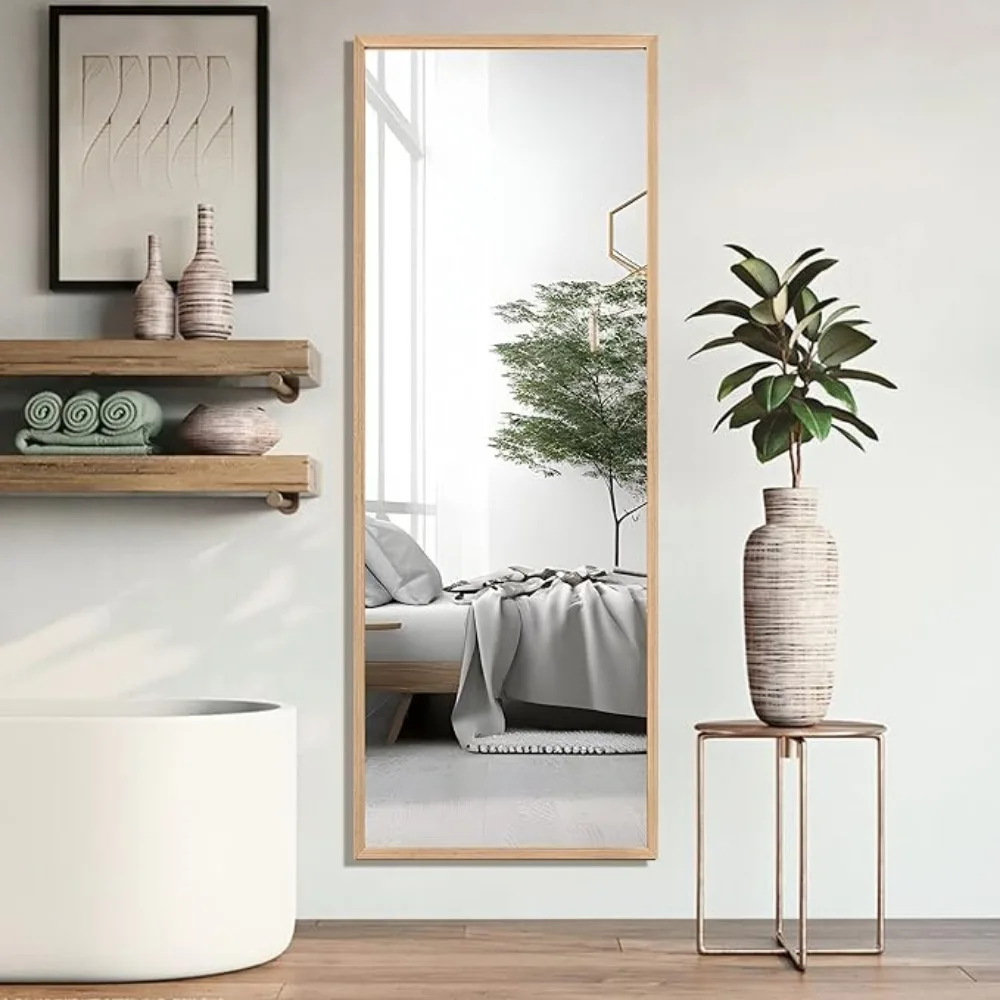 Length Mirror Floor Mirrors with Standing Holder Bedroom/Locker Room Standing/Hanging Mirror Dressing Mirror