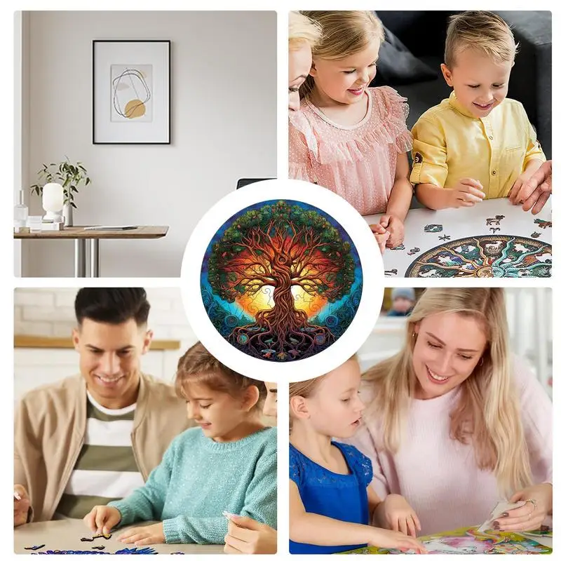 Irregular Wooden Tree Life Jigsaw Puzzles para adultos, desafiador, jogo familiar, Play Collection