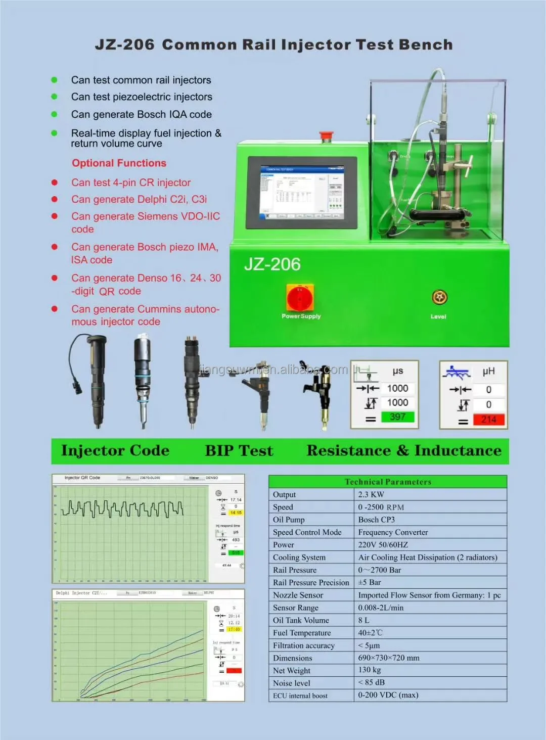 Picture 7: EPS205 Upgraded Version Generating QR Code and Bip Function Common Rail Diesel Injector Tester JZ-206