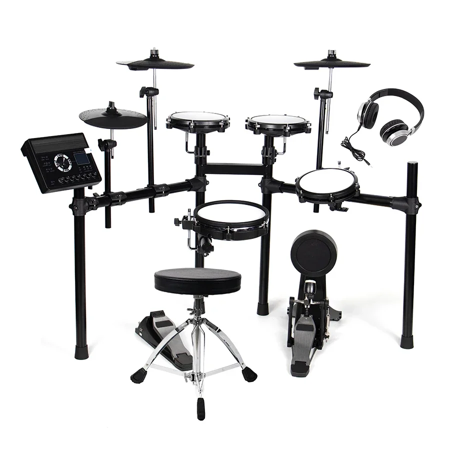 Factory Direct Sales 10-inch Instruments Drum Kit Electronic Digital Drum Set with Throne Headphones