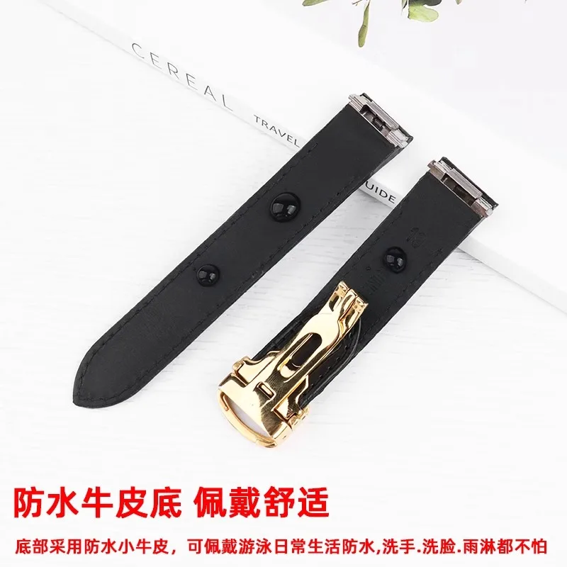 Correa de reloj de cuero de liberación rápida de 19 y 20mm para correa Cartier Roadster W6206017, pulsera con patrón de cocodrilo para hombres y mujeres, cierre plegable