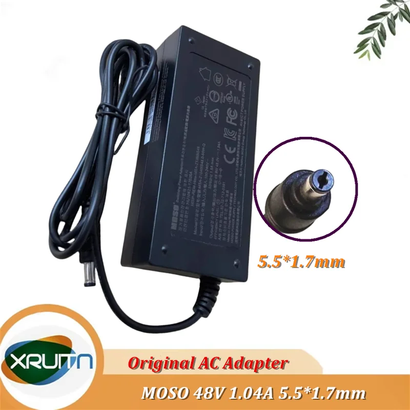 

Оригинальный MOSO MSA-Z1040IS48.0-65W-Q 48 В 1,04 А 50 Вт импульсный адаптер питания зарядное устройство для Hikvision видеорегистратор POE блок питания