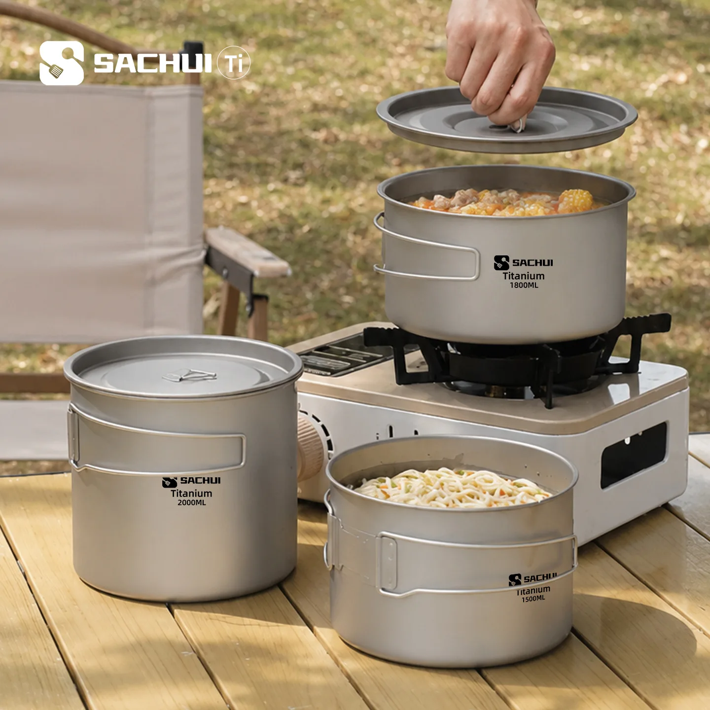 Pure Pure Titanium Outdoor Ultralight Portable Pot Foldable Handle Camping Cookware For Hiking Travelling Instant Noodle Stockpot - Aliexpress Deal