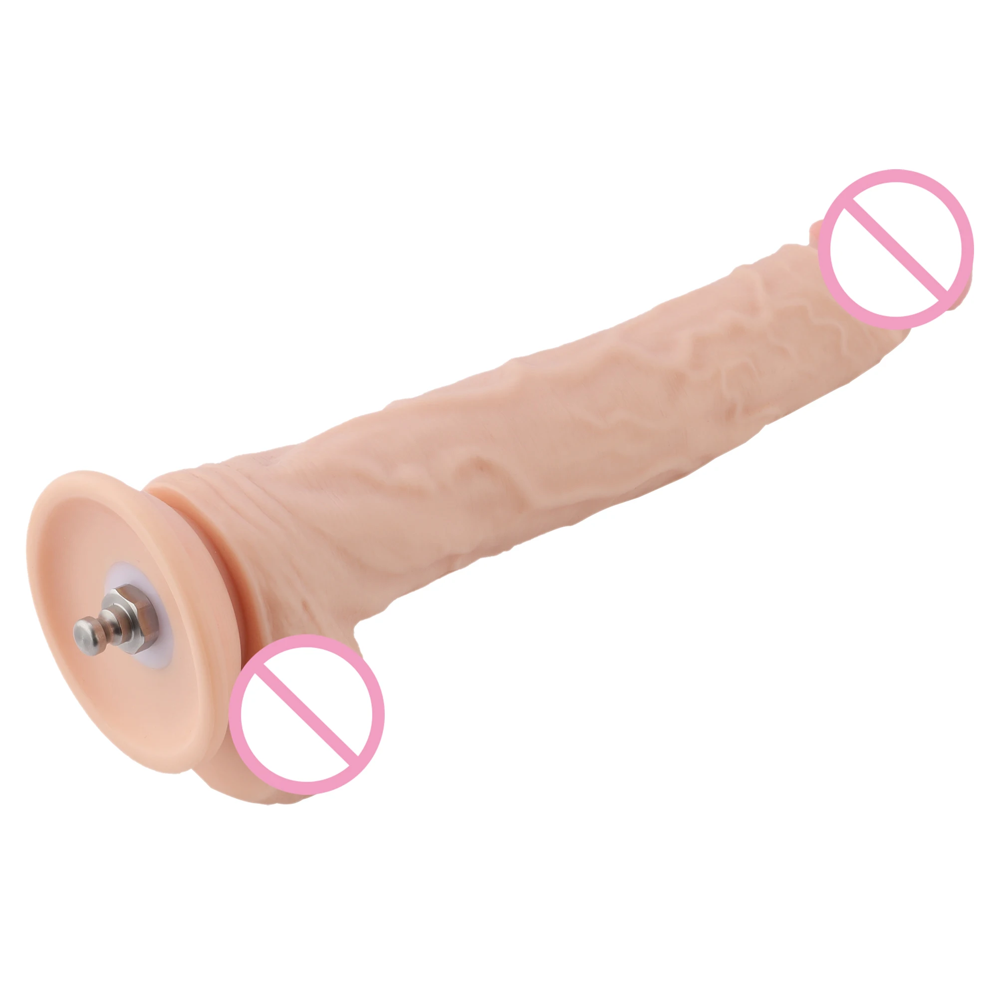 Auxfun 9.5'' Extended Keeled Dildo with EzfunLok Connector, 7.2" Insertable Length 1.6'' Max Width