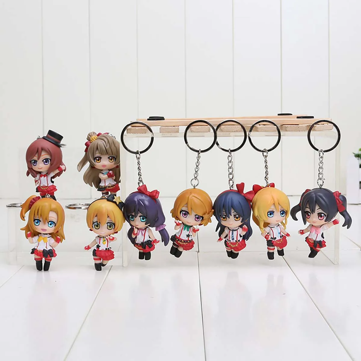 

9Pcs Q-Version Anime PVC Doll Alloy Keychain,Cute Girl Pendant,Anime Surrounding Accessories Toys for Girl Children's Gifts