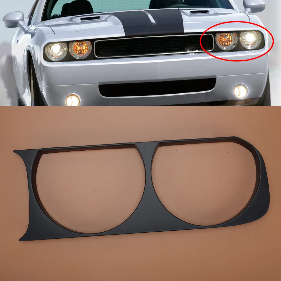 

68051527AA Front Left Headlight Lamp Bezel Frame Trim Fit for Dodge Challenger 2014 2013 2012 2011 2010 2009 2008