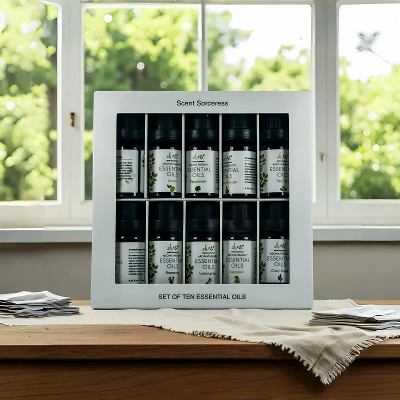 

Рождество, 10 шт./компл., ароматерапия, лаванда, лимон, розмарин, эвкалипт, мята, сладкий апельсин, набор эфирных масел для ухода за кожей