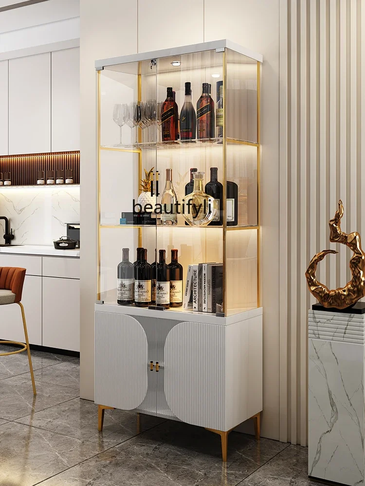 zxqModern minimalist living room wall-mounted glass display sideboard light luxury high-end wine cabinet storage cabinet