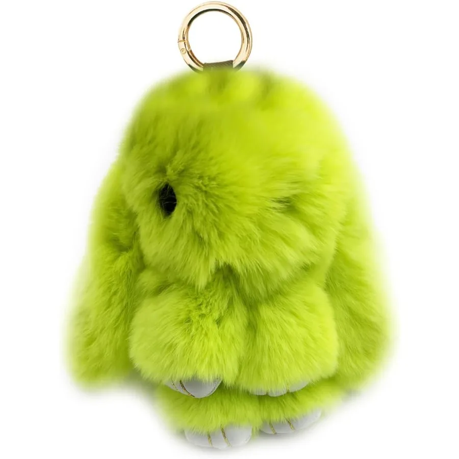 

Unpafcxddyig Bunny Keychain Cute Rex Rabbit Fur Keychain Car Handbag Keyring