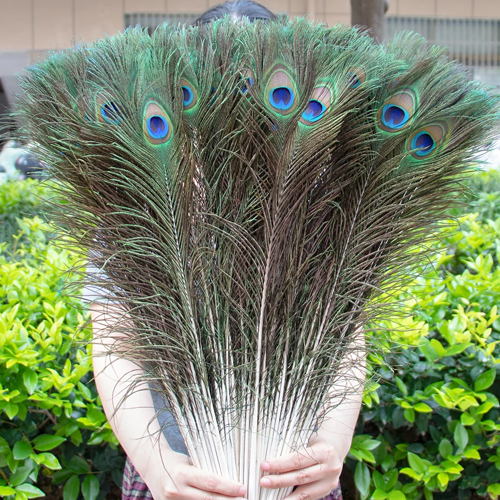 Wholesale Natural Peacock Feather Bulk 25-70CM High Quality Peacock Feathers for Celebration Party Home Dining Table Vase Decor