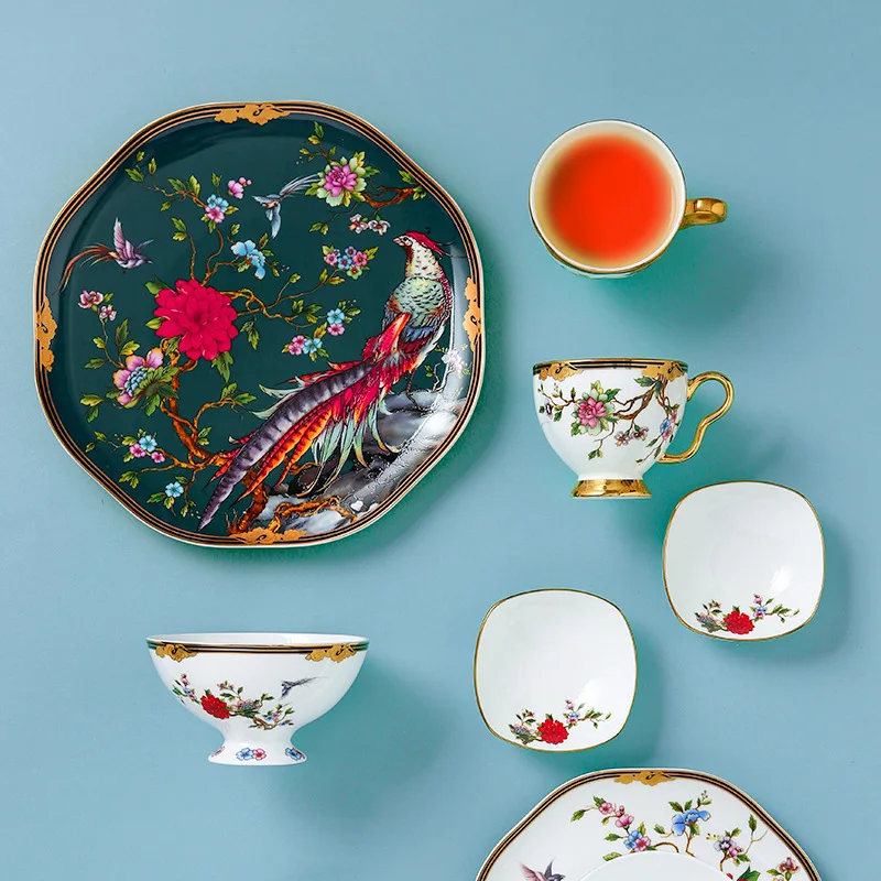 

Фарфоровая китайская бытовая миска и тарелка, набор костяных фарфоровых посуды, комбинация мисок и тарелок, подарочная коробка