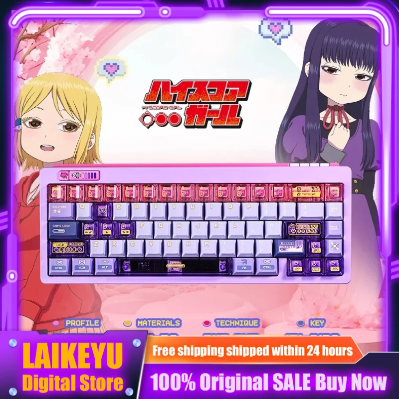 

Высокоглядывающаяся механическая клавиатура в стиле аниме для девочек, Cherry PBT/PC, милый колпачок на заказ, аксессуары для игровой клавиатуры, подарок с героями мультфильмов
