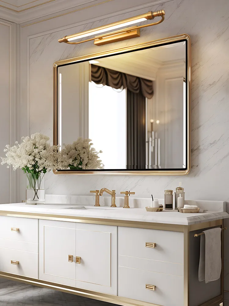 

Зеркальный светильник с подсветкой, полностью медный, для ванной комнаты, гостиной, коридора, спальни, для макияжа