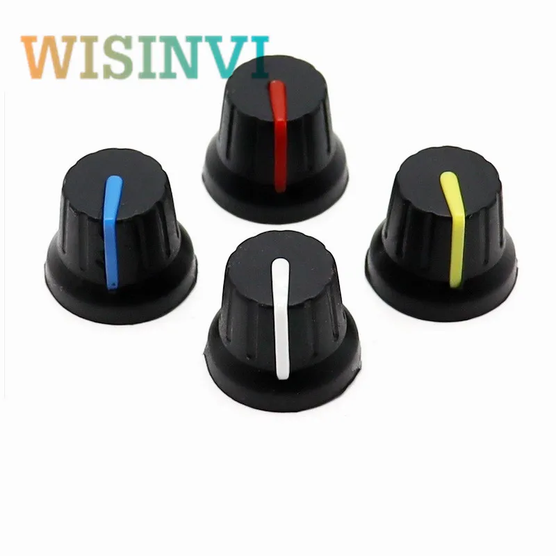 10PCS 18x16mm Rubber Knob Flower Shaft Inner Hole 6mm Potentiometer Knob Cap Power Amplifier Volume Adjustment Switch Cap