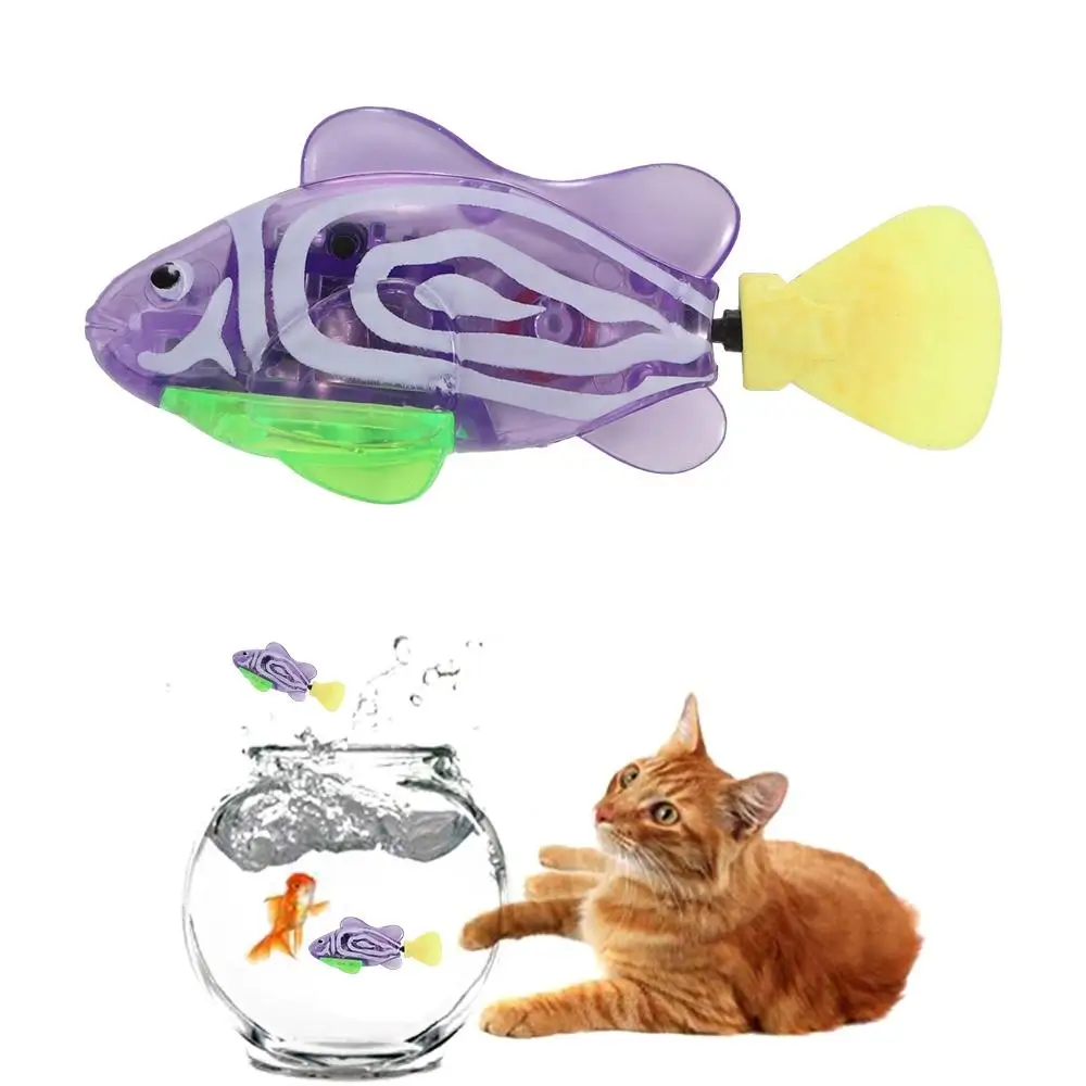 Decoración de verano, luz LED, juguete interactivo para gatos, juguetes para mascotas para niños, juguetes de baño para bebés, peces eléctricos, juguete para peces, peces nadadores