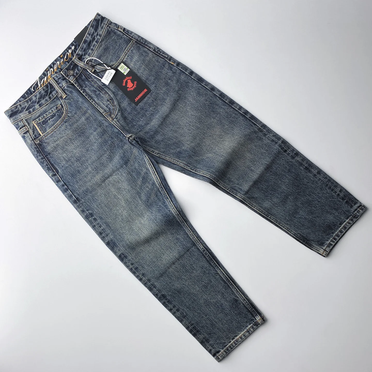 

Waed Denim Loose Straight Leg Men's Jeans Cotton Autumn Winter Casual Trousers Comfortable Wear Resistant All Seasons