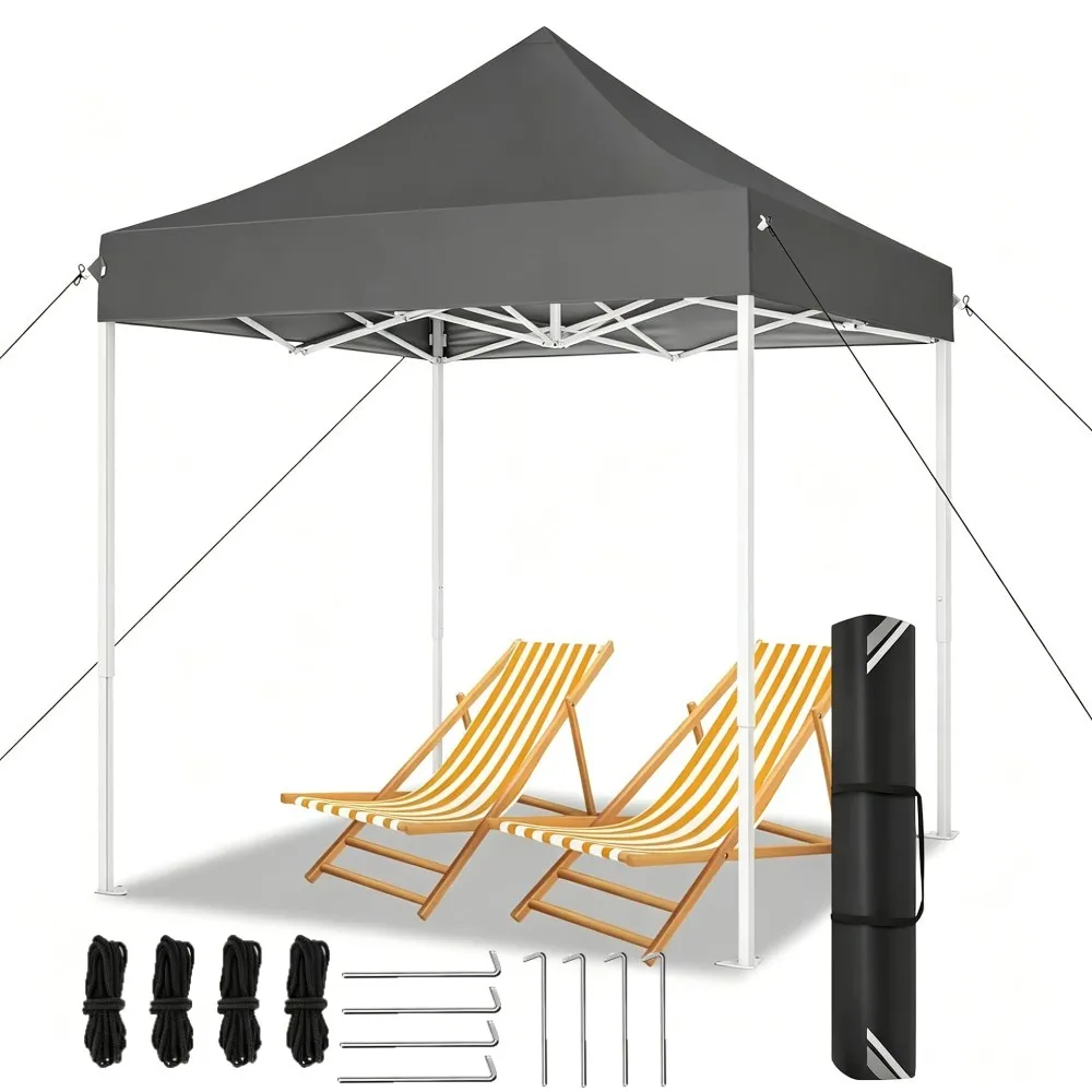 Gazebo Plegable de 2m para Jardín, Impermeable, con Protección UV, Carpa de Camping para Patio, Jardín, Techo, Refugio Solar