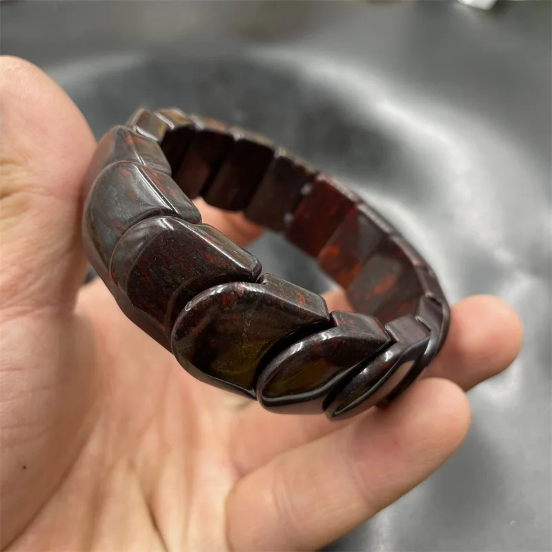 Red Yiding Joint Men's Guilin Bloodstone Scale Bracelet