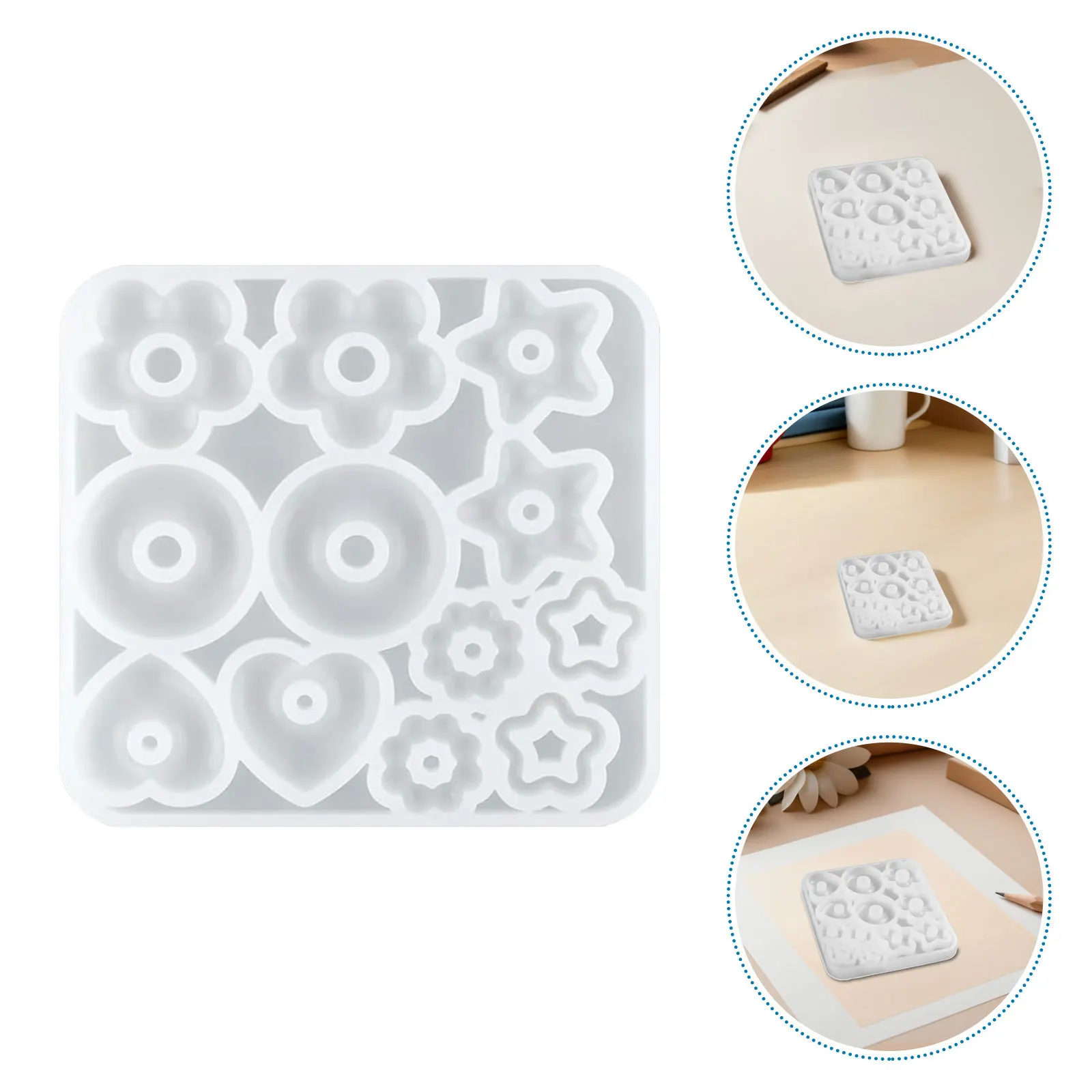 

Формы для литья из смолы, силиконовая форма со звездой, цветочное сердце, кулон, зеркальная поверхность, ювелирные изделия, серьги, брелок, сделай сам, форма из смолы со звездой