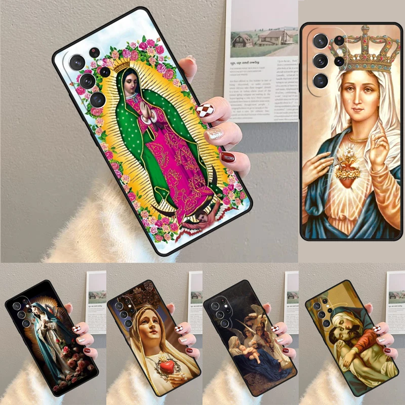 Cover For Samsung Galaxy S24 Ultra S21 S22 S8 S9 S10E Note 10 20 Plus FE S23 Virgin De Guadalupe Virgen Mary Phone case Coque