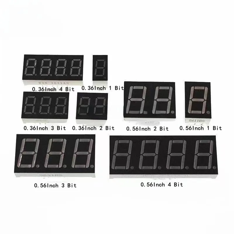 Tubo digitale da 10 pezzi da 0,4 pollici 2 3 4 bit Anodo comune Catodo Tubo digitale verde smeraldo Display a LED ad alta luminosità 7 segmenti