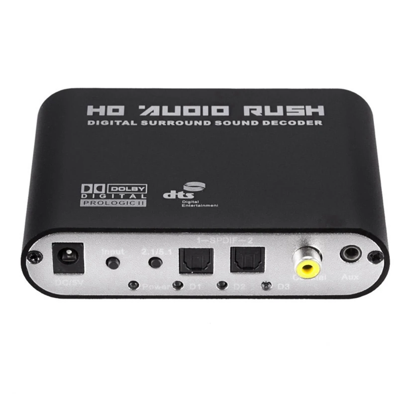 Digital To Analog 5.1 Audio Decoder Amplifier+Fiber Optic Cable SPDIF Coaxial To RCAAC3 Optical Digital Amplifier