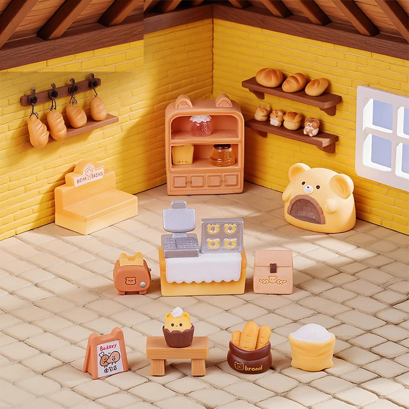 Micro Landscape Miniature Figurines Little Bear Bakery Resin Ornament DIY Accessories Home Decoration