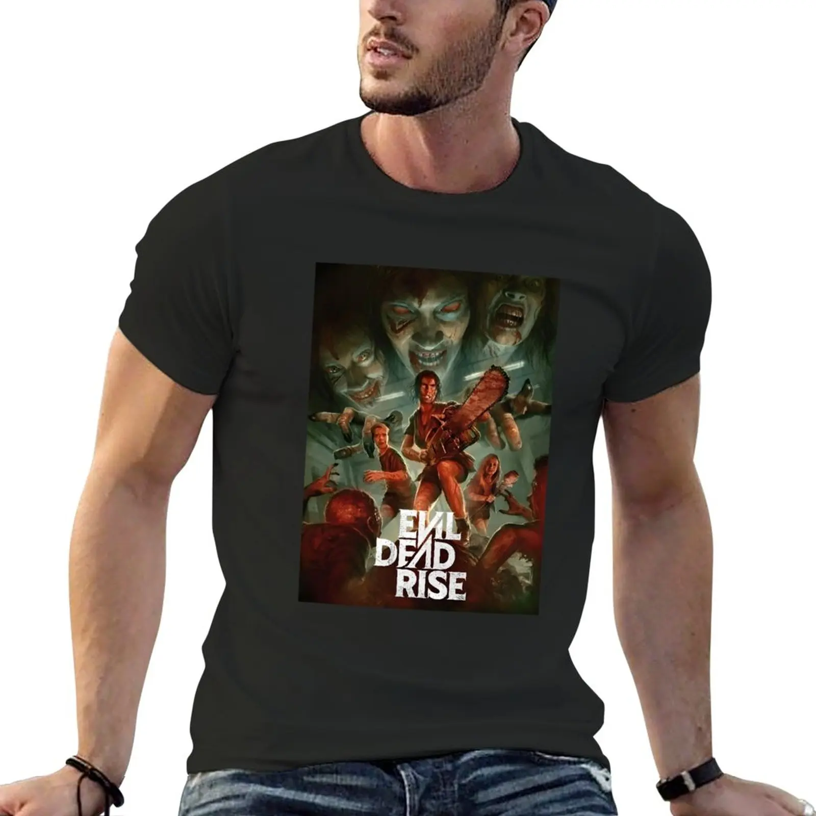 

New Evil Dead Rise Horror 2023 T-Shirt customized t shirts Blouse anime clothes t shirts for men cotton