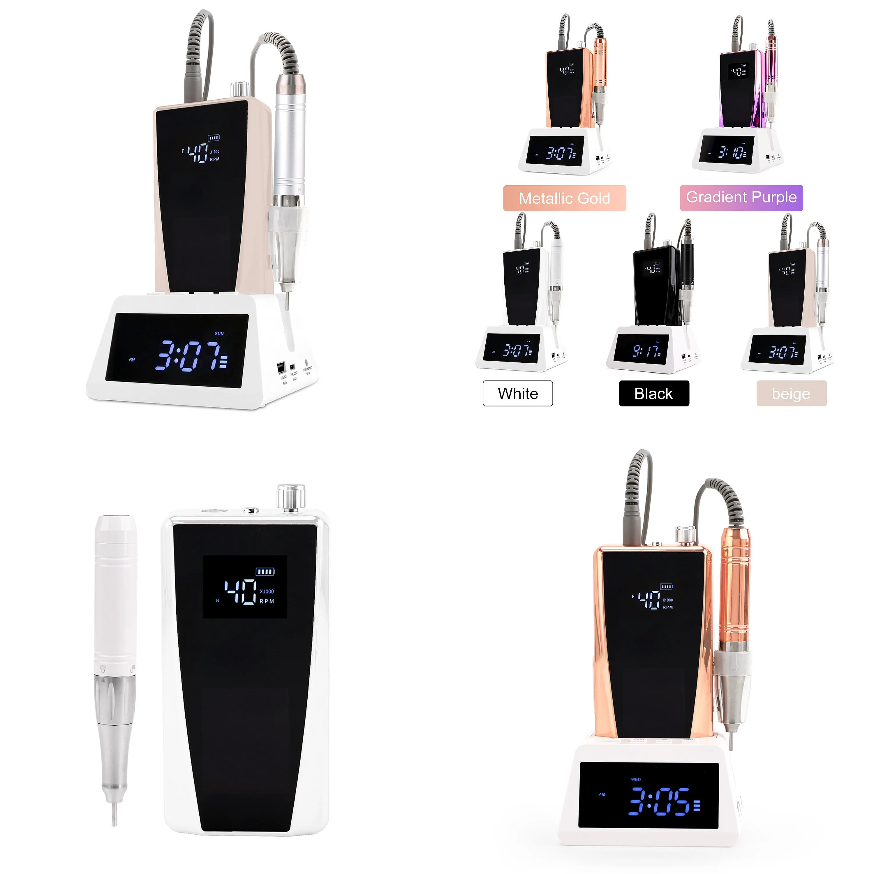 Popular Choice 40000RPM Coreless Rechargeable Nail Drill Efile 65W Ultra Smooth Powerful Professional Nail File for Salon Use