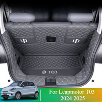 Full Coverage Leather Trunk Mat For Leapmotor T03 2024 2025 Boot Liner Tray Waterproof Mud Protector Cargo Carpet