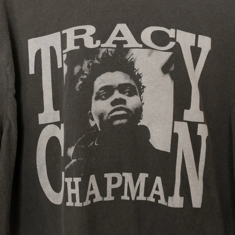 Tracy Chapman Crossroads Tee Singer Songwriter Band Fast Car Single, Matters of the Heart, New Beginning Tour Faded Shirt Made i