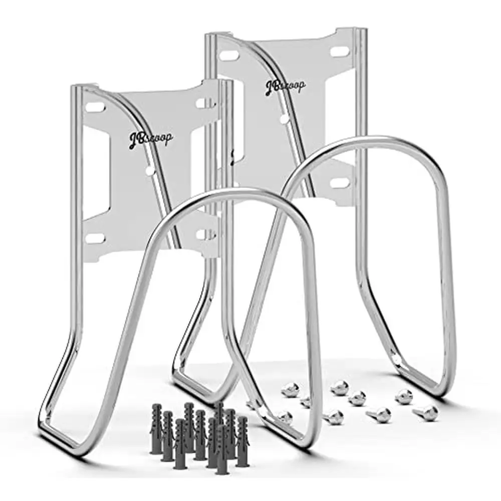 Heavy Duty Stainless Steel Hose Holder Wall Mount Set of 2 Large Capacity Garden Garage & RV Rust Proof and Easy to Install