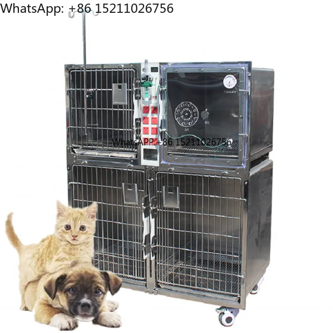 Veterinary Stainless Steel Dog Kennel Vet Equipment Animal Cages for Pet Clinic Price with Wheels