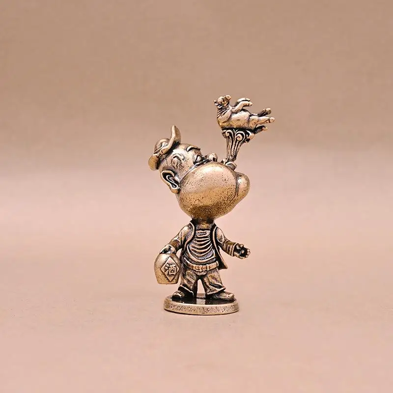 Figurine Miniature Statue Retro Desktop Office Decor Collectible Bronze Ornament Home Decoration