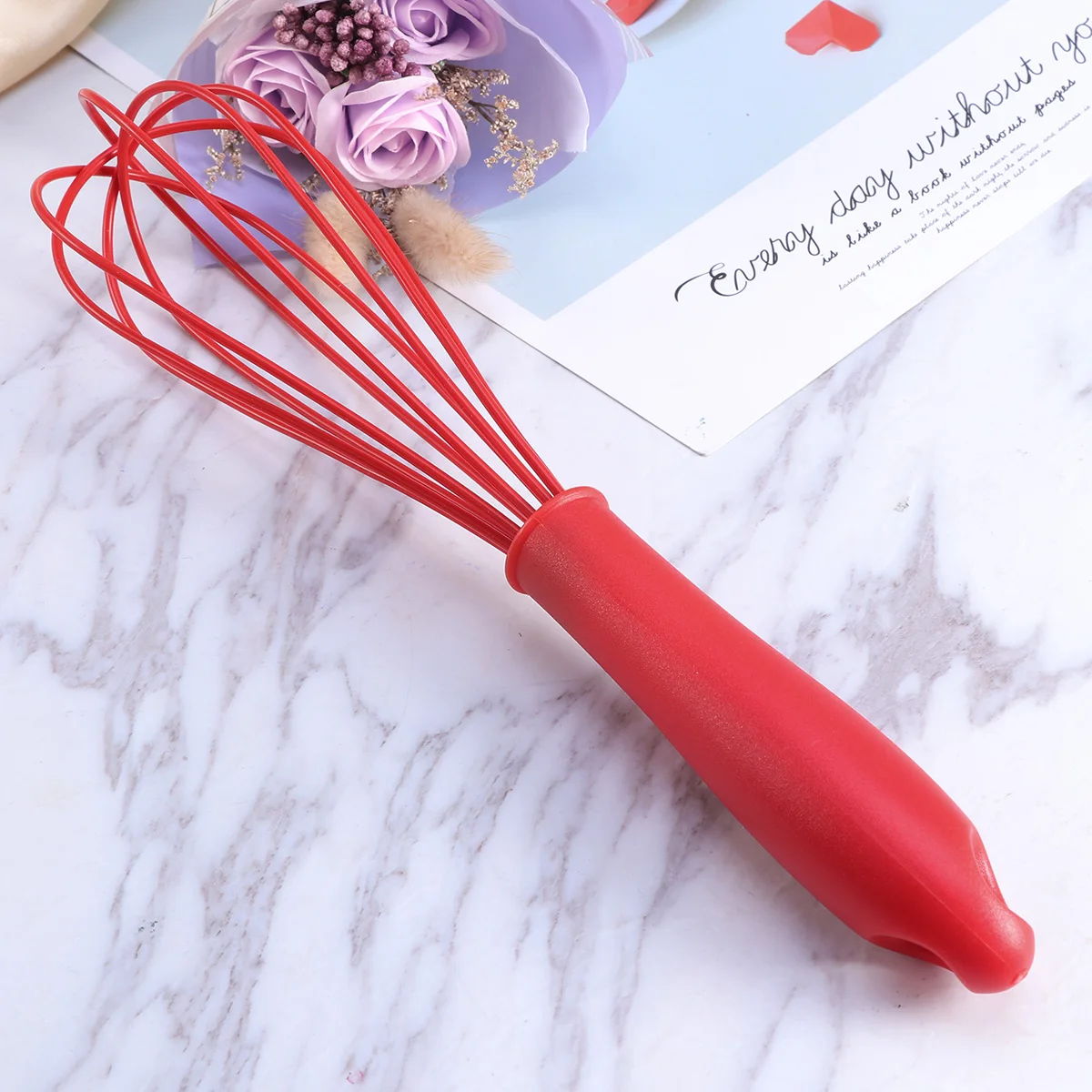 

Egg Whisk Silicone Hand Balloon Whisk 10 Inches Non-Slip Ergonomic Handle Kitchen Tool for Beating Stirring Creaming Salad