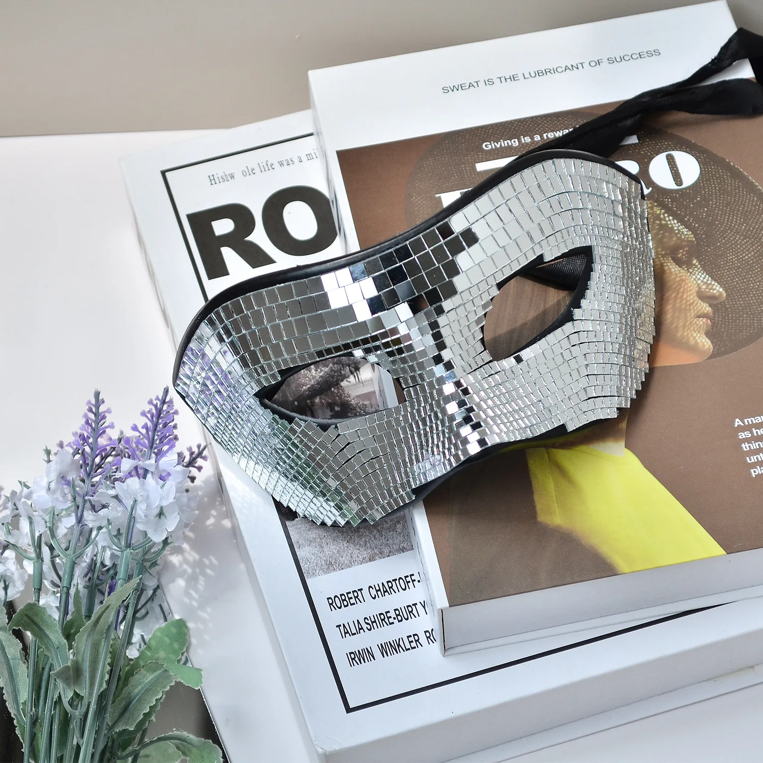 New Disco Ball Glitter Face Mask Cosplay Shining Queen Halloween Party Costumes Accessories Men Fashion PROM Masks Half Helemet