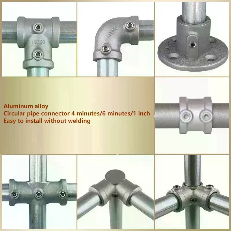 25MM Aluminum Alloy Connector Elbow Tee Base Flat Three-dimensional Fitting Connection Fastener Steel Tube Shelf Parts