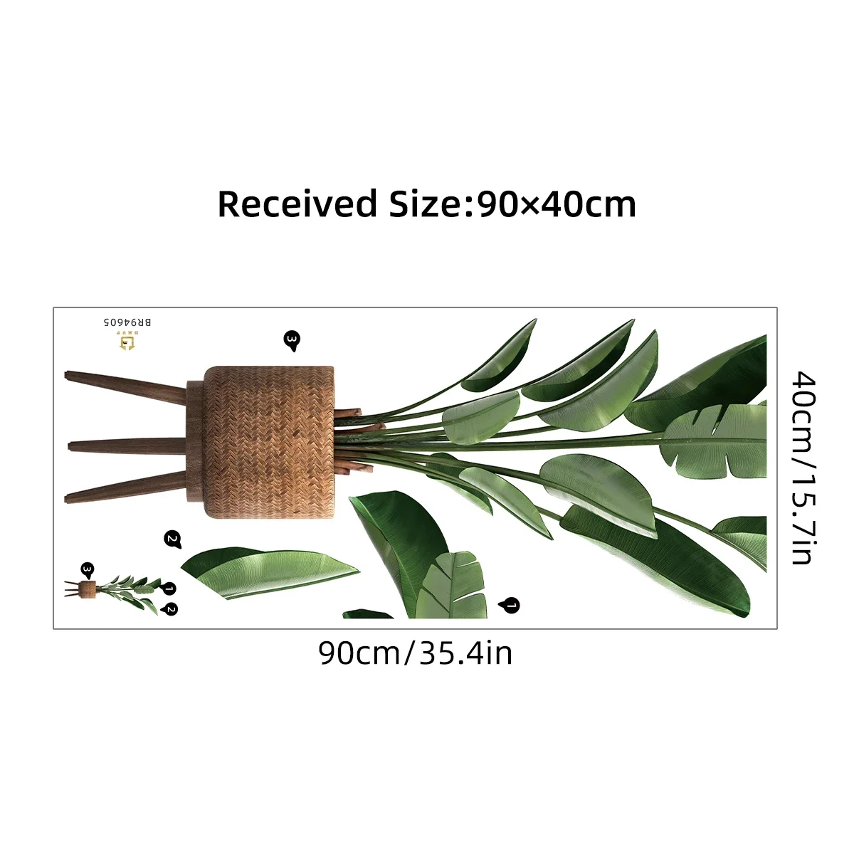 シミュレーション緑の植物観賞用鉢植えウォールステッカーリビングルームオフィス寝室の装飾壁用ステッカー