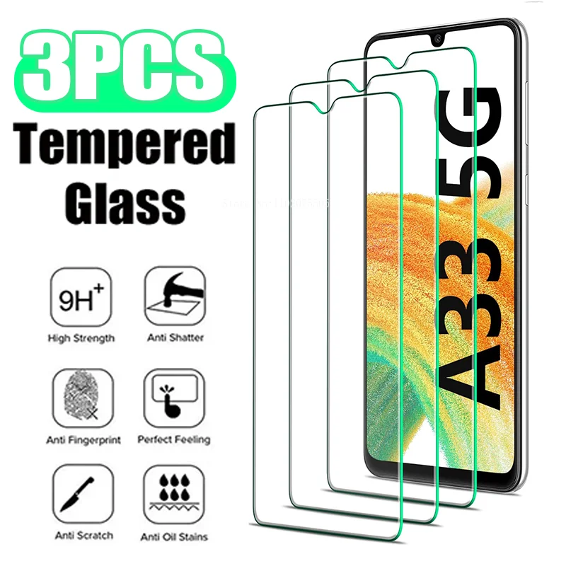 3PCS Screen Protector Glass for Samsung Galaxy A13 A23 A33 A53 A14 A24 Tempered Glass for Samsung A02 A12 A22 4G 5G A32 A42 A52