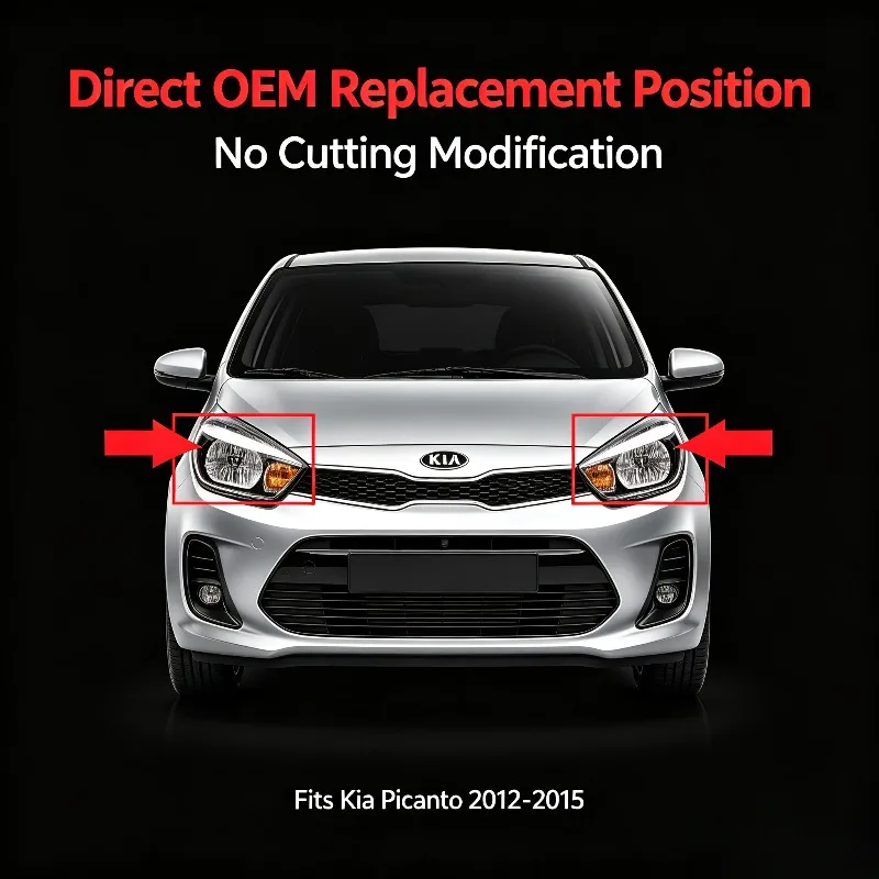 Moggic Headlight Lens Cover For Kia Picanto 2012 2013 2014 2015 Morning Base Trim Left Right Side Replacement Dedicated High