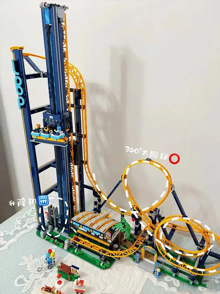 Blocs de construction en briques pour parc d'attractions, montagnes russes à boucle, 3756 pièces, pour cadeaux de noël, compatibles 10303, cadeaux d'anniversaire