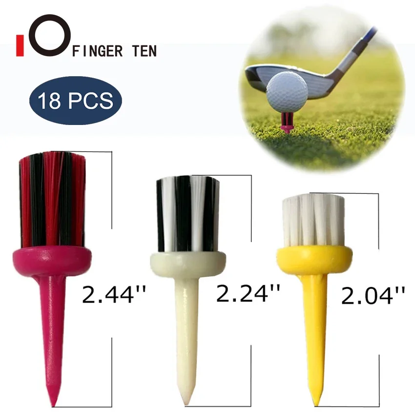 6/12/18 Pcs Durable Golf Tees Plastic Unbreakable Training Brush Tee Set Ball Holder Cleaner Tool Accessories Drop Shipping