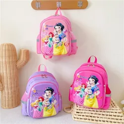 Disney 2024 New Cartoon Snow White Anti Lost Rope Kindergarten Backpack for Children in Small and Medium-sized Classes