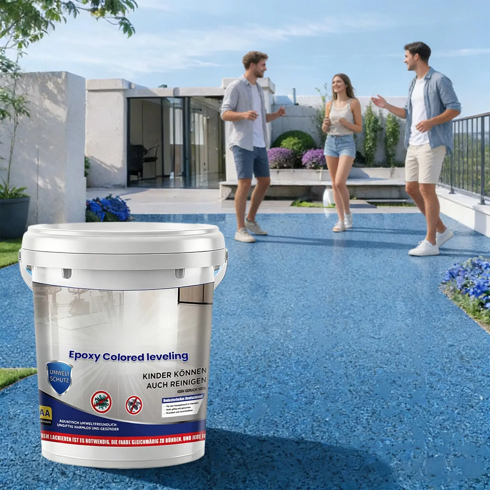 Epoxy colored sand self leveling floor paint marble paint cement floor paint for indoor wear resistance and slip resistance